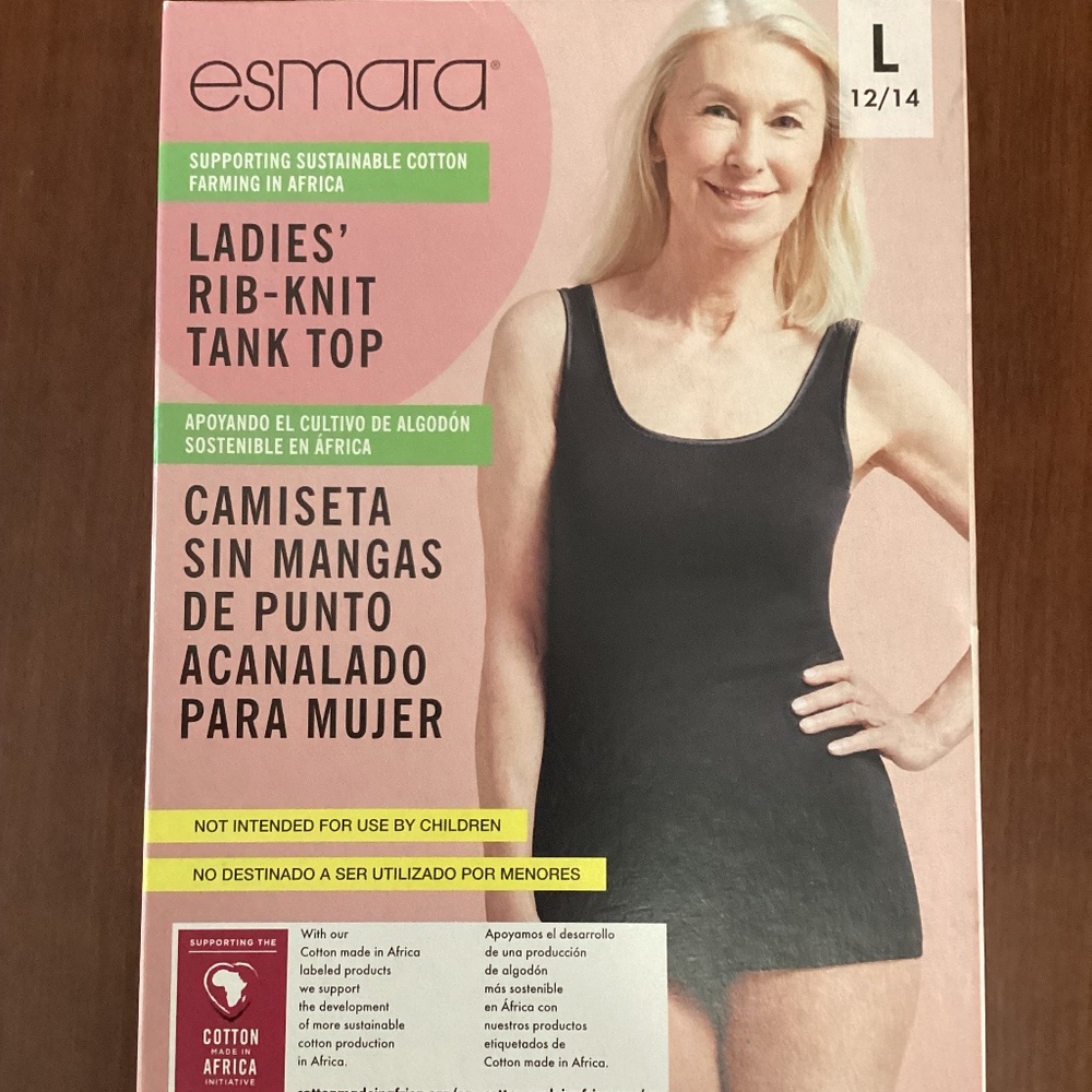 Esmara black Large ribbed tank top